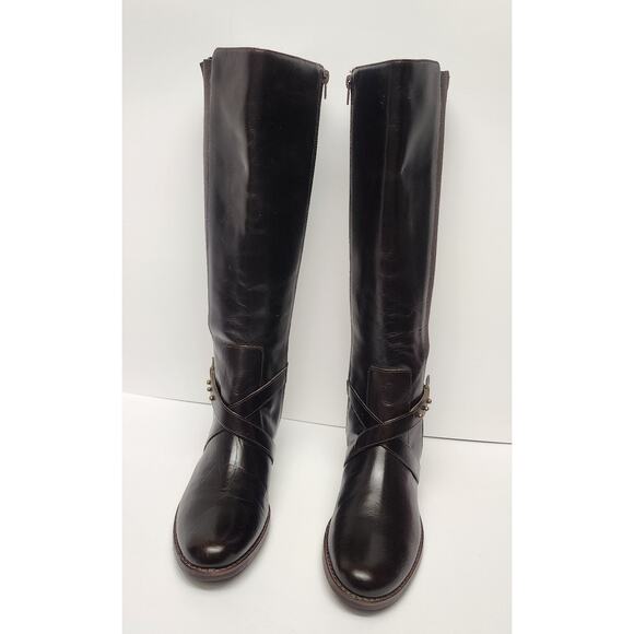 Steven By Steve Madden Women's Sydnee Tall Riding Brown Leather Boots Size 9.5W - Picture 5 of 10
